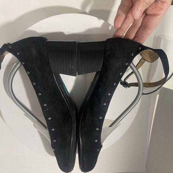 Montana Artisan crafted Suede Studded Ankle Strap Shoes In Black Sz 6.5M 4015821 - Picture 10 of 16